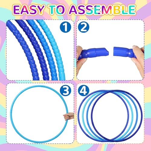 Libima 16 Pcs Toy Hoops for Kids - color: Gradient Blue, size: 28 Inch