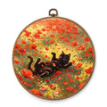 NQDWX Black Cat Wall Art, Poppy Flowers Black Cat Painting Framed Wall Art, Hanging Canvas Prints Farmhouse Bedroom Bathroom Living Room Decor, Cat Lover Gift 10x10 Inch (016) - color: Cat E