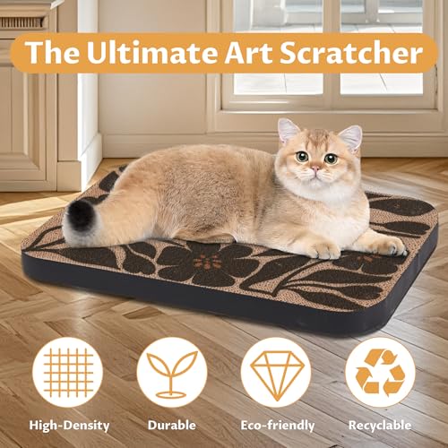 2 Pack Cat Wall Scratcher, Art Cat Scratching Board for Cats - color: Black & White 4