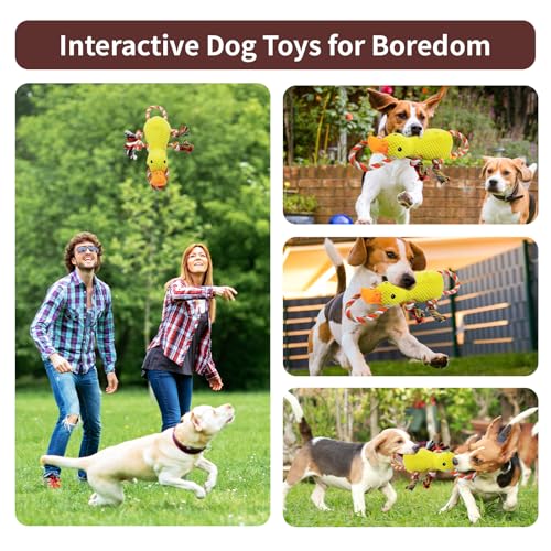YZHDUXIU Tug of War Dog Toy, Squeaky Dog Toys Interactive Duck Puppy Toys - color: Yellow Duck