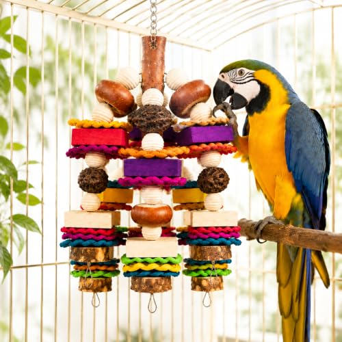 Large Parrot Toys for African Greys, Macaws, Cockatoo, Bird Chewing Toys