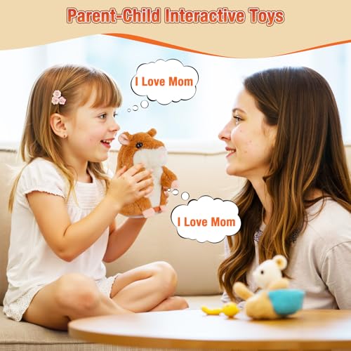 Talking Hamster, Interactive Plush Toys for Boys Girls 3-5 Year Old Gifts - color: Brown