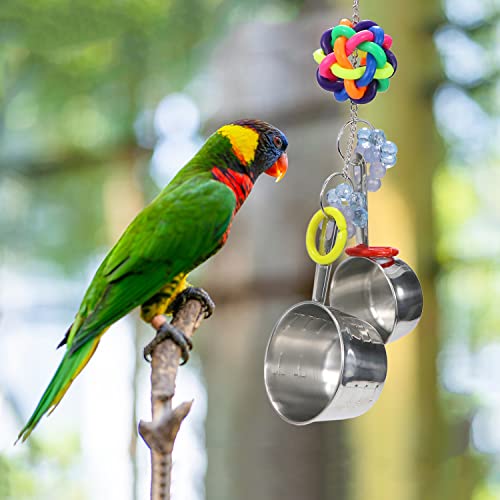 Litewoo Bird Stainless Steel Bell Toys, Safe and Stable Hanging Spoons Pipe Chew Bite Toy（D） - color: Toy D