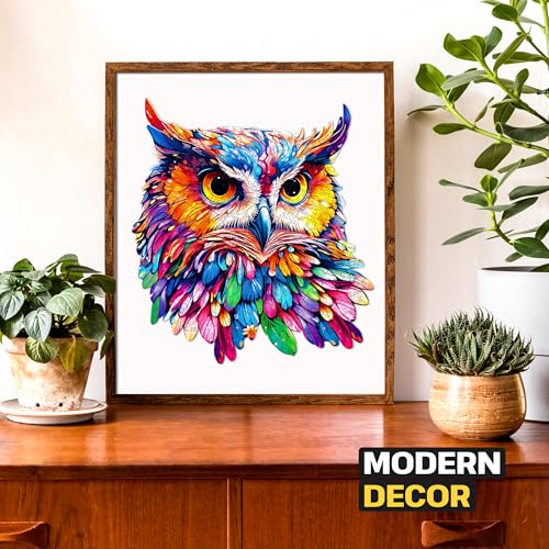 ESC WELT Wooden Owl Puzzle 300 Pieces - Captivating Mind Entertainment for Teens and Adults - Fun and Environmentally Friendly Toy - Challenging Jigsaw Game - Wooden Puzzle - color: Owl, size: 300 pcs