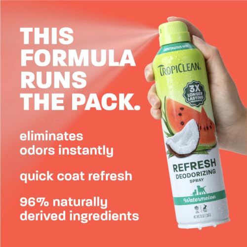 TropiClean Deodorizing Dog Detangler Spray, Watermelon, 10oz - size: 10 oz