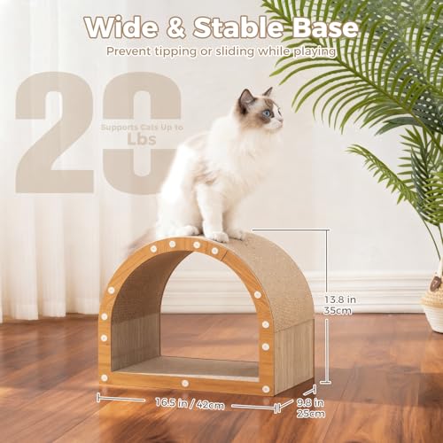 Avont Cardboard Cat Scratcher House, Kitten Tunnel & Scratching Pad