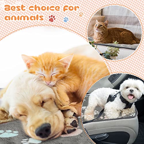 Tatuo 4 Pcs Fleece Dog Blankets for Puppy Cat, Dark Gray, 30 x 20.5 in, Paw - color: Dark Gray, size: 30 x 20.5 in