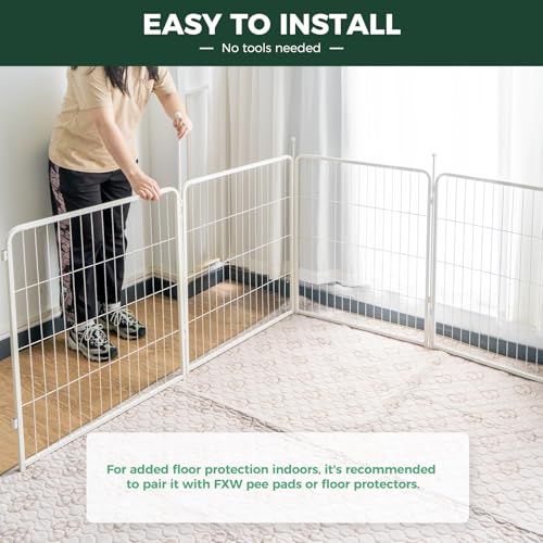 FXW Rollick Dog Playpen, Indoor, Yard & RV Camping, 32" H, 16 Panels - color: White, size: 32"H