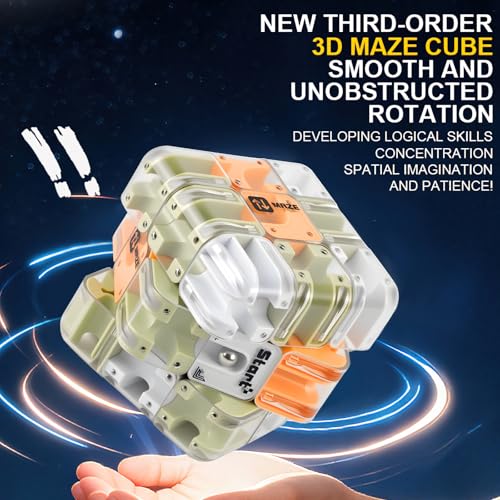 3D Rolling Ball Maze Cube, Brain Teaser Puzzles Toys Educational Focus Toys - color: Green