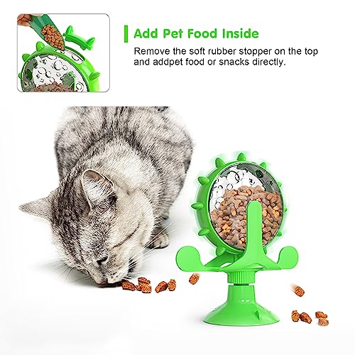Cat Dog Treat Dispenser Toy - Cat Interactive Feeder (Green) - color: Green