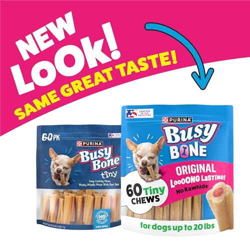 Purina Busy Bone Tiny Toy Breed Dog Chew Treats, Original, 60 ct Pouch - size: 60 Count (Pack of 1)