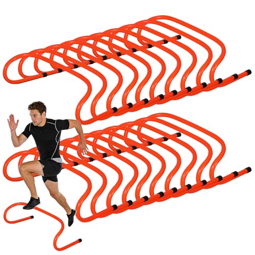 Agility Hurdles 6" Speed Agility Training Hurdles, Sturdy Hurdles Training Equipment Set for Kids,Athletes,Soccer,Basketball - color: Orange 20 Pack