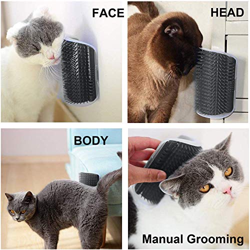 3.0 Softer Cat Self Groomer with Catnip, Dog Cat Corner Groomer Comb - color: 3.0 Softer Grey (1 Pack)