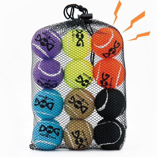 INSUM Tennis Balls for Dogs, 12 Pack Colorful Dog Toys Balls - size: Small