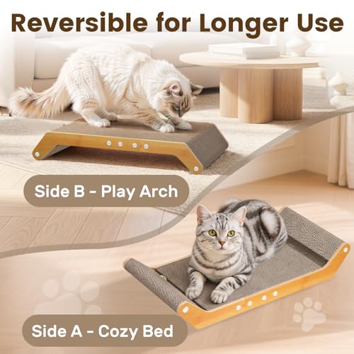 Cat Scratching Board Pad 24" Large Horizontal Bed with Ball Track