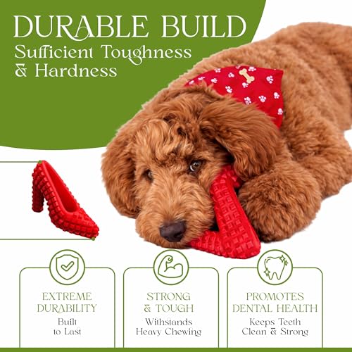 Dog Chew Toys for Aggressive Chewers - Treat Dispensing Chew Shoe Interactive Small Medium Dog Puzzle Toys - color: GREEN