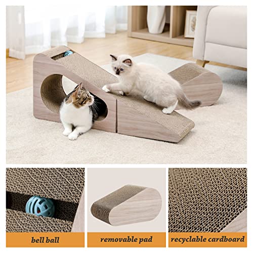 PAWZ Road 28.3" Cardboard Cat Scratcher Triangle 2 in 1 Cat Scratching Ramp