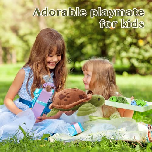 Muiteiur 4 Pcs Sea Turtle Stuffed Animals with Babies Inside, Turtle Plush - style: Turtle