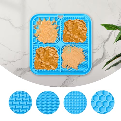 Dog Lick Mat,2Pack Dog Slow Feeder, Non-Slip Design Lick Mat for Dogs and Cats, Boredom and Anxiety Reducer,Suitable for Treats, Yogurt, Peanut Butter (Grey+Black) - color: Grey+Black