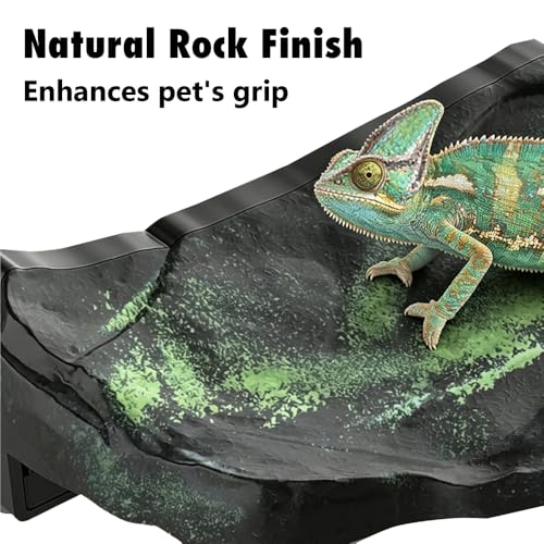 Rock Reptile Climbing Platform, Magnetic Wall Mount Leopard Gecko Basking Platform, Detachable Lizard Resting Shelf for Tree Frog Spiders Terrarium - size: Large