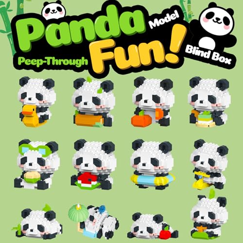 Animals Building Block Sets,Micro Mini Animals Party Favors for Kids, Birthday Gift for Boy Girl,12 Pack Pandas - style: 12 Pack Pandas