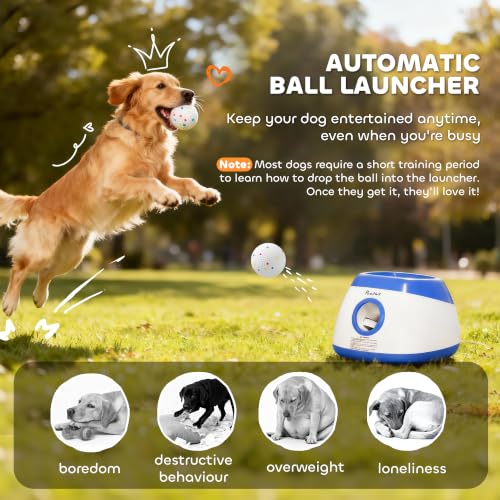 PawHut Automatic Dog Ball Launcher Remote Control for Large Breeds Blue - color: Blue