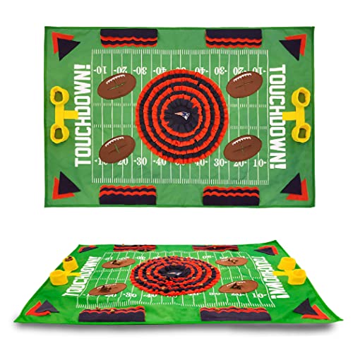 NFL New England Patriots Dog Snuffle Mat – Interactive Pet Slow Feeder, Football Field Design Food Puzzle Toy for Dogs & Cats, Foraging Activity Mat for Smarter Feeding