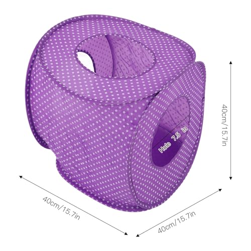 Cat Play Tunnel,Occupiedpet Collapsible Cube Tent with 3 Entry Points - color: Purple