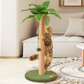Meowoou Cat Scratching Post 33 Inch Tall Cat Scratcher for Indoor Cats Adults,Small Cat Tree Tower Sisal Rope Kitten Scratch with Interactive Hanging Ball - size: 33 in Green Post