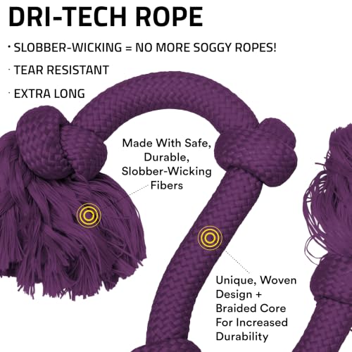 Playology Tug Rope Dog Toys for Large Breed Dogs - Mega Size, Bacon Scent - size: Mega, style: Bacon