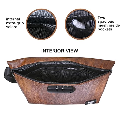 Smell Proof Bags,Odor Proof Bag/Combination Lock,Smell Odor Case Container - color: Brown