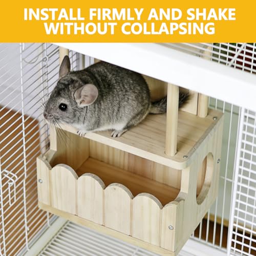 Chinchilla Hideout, Natural Wooden Hamster House Hideout - color: J