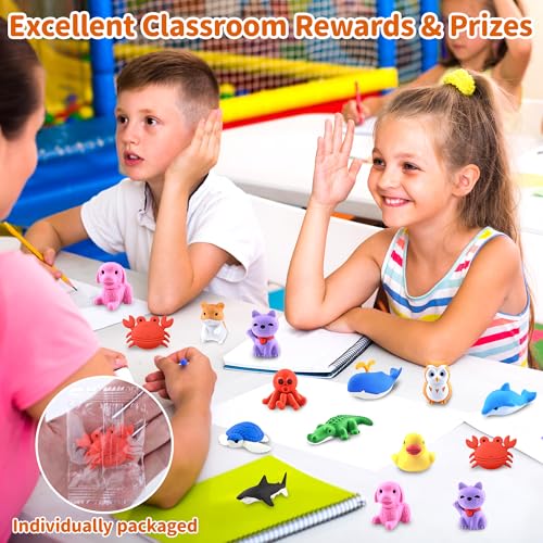 60 Pack Alligator Erasers for Kids,3D Take Apart Animal Eraser Desk Pets for Boys Girls Classroom Prizes,Game Reward,Easter Egg Fillers,Back to School Supplies,Goodie Bag Stuffers,Party Favors - color: Alligator, size: 60 PCS