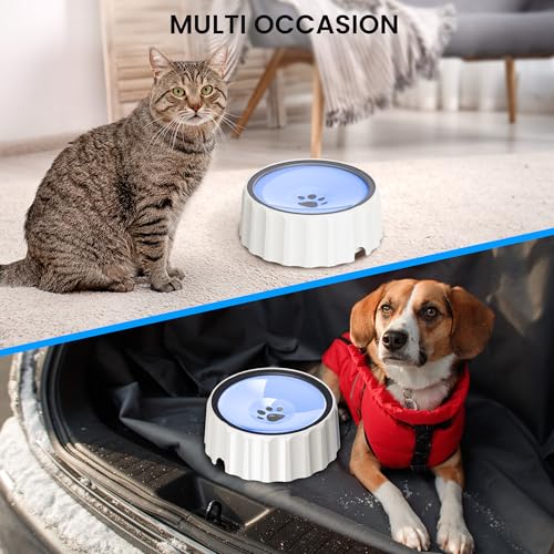 Dog Small Animals Water Bowl No Spill 70oz/2L Large Capacity Dispenser Non Slip No Splash Small Animals Bowl Pet Slow Feeder No Drip Dog Water Bowl on Vehicle for Dogs and Cats - Purple - color: Purple