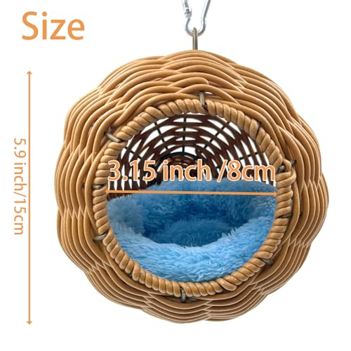 Rattan Bird Nest for Cage Hanging Parrot Breeding Nesting House - style: Circular opening