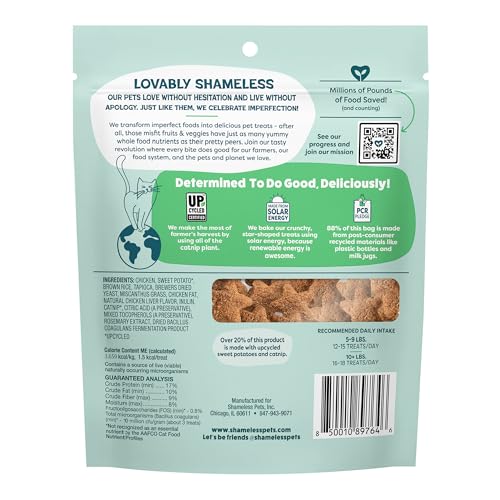 Shameless Pets Crunchy Cat Treats - Catnip N Chill, 2.5 oz - size: 2.5 Ounce (Pack of 1)