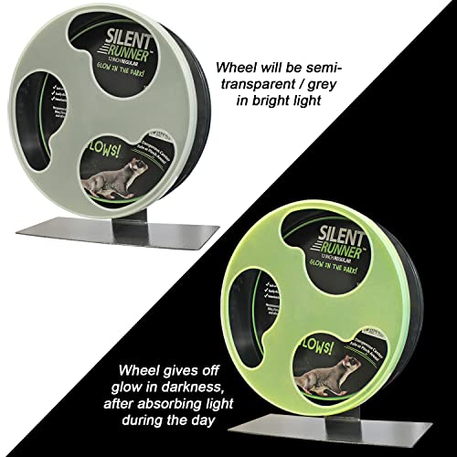 Silent Runner Glow Wheel - 12" Regular - Exercise Wheel (Wheel + Autoclean Track + Cage Attachment) - size: Wheel + Autoclean Track + Cage Attachment