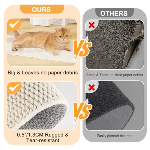 Uross Thickened Cat Wall Climbing Carpet 6.6 FT x 16" - Extra Long Cat Scratch Wall Pad, Cat Scratching Carpet Rug Wall Mounted Scratcher Couch Sofa Protector- Beige - color: Beige