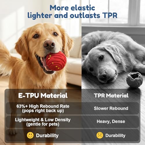 Interactive Dog Toys, Smart Interactive Dog Ball with 3 Modes, Auto-Moving&Bouncing, High-Resilience&Chew Resistant E-TPU Dog Ball, IPX6 Waterproof, Indoor&Outdoor Use, Rolling Ball Dogs