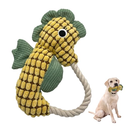 Plush Wrinkled Squeaky Dog Toy,2-Pack The Best Durable Teething Puppy Rope Chew Toy Keeps Them Busy Playing Hide-and-Seek Suitable for Puppy, Medium Dogs and Large Dogs (Green) - color: Green