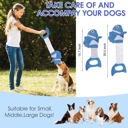 Squeaky Clownfish Dog Toy, Stretchable Plush Tug Toy, Blue - color: Blue