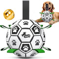 QDAN Dog Soccer Balls Toy with Bell Inside, Squeaky Ball for Large Dogs - color: Squeaky Green, size: Large Size 3 (8 Inch)