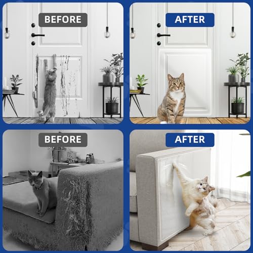 TOOSOFt Anti Cat Scratch Furniture Protector Clear Thicken Vinyl 160"x12.4" - size: 160"x12.4"