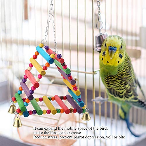 Joyzan Parrot Swing, Bird Parakeets Wooden Toys Foraging Wall Hanging