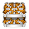 2-Pack Slow Feeder Dog Bowls with Non-Slip Mat, Stainless Steel Slow Feeder for Small & Medium Dogs, 2.5 Cups Pet Bowl for Slows Down Eating, Dishwasher Safe, Anti-Gulping Dog Bowl - size: 2.5 Cup 2 Pack