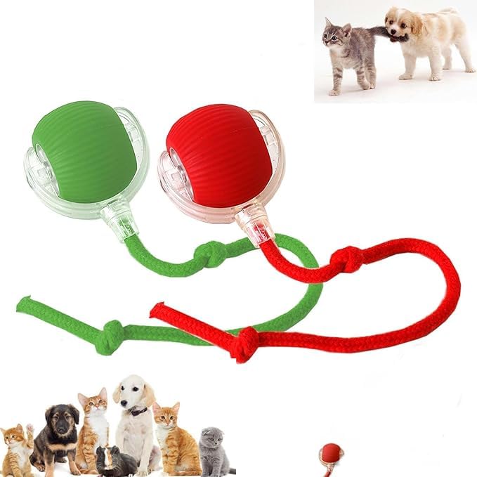 2024 New Electric Dog Ball Toy for Cat,360° Smart Automatic Interactive Rolling Dog Smart Pet Toy Ball,Gift for Kids - color: green