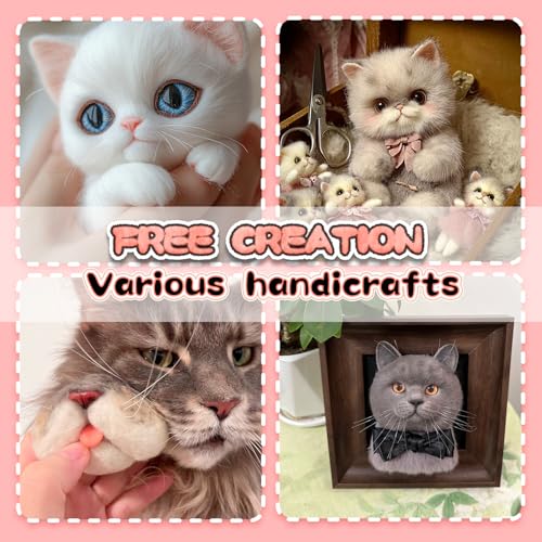 Nuvretk 8 Cute Silicone Molds for Needle Felting - Cat Nose Shapes for Stuffed Animals, DIY Crafts, and Accessories (T-Shaped) - size: CAT-T-shaped