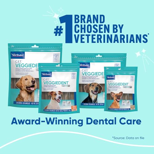 C.E.T. Veggiedent Fr3sh Plaque and Tartar Control Chews for Dogs, Medium - size: Medium 22-66lbs