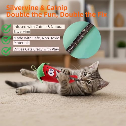 Catnip Toys for Cats, 5 Pack Interactive Cat Toy Set - color: 5Pack-Fish