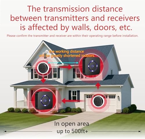 Dog Door Bell, Wireless Doggie Doorbells for Potty Training, Door Bell for Dogs to Go Outside, Dog Bells (Black, 1 Receiver + 1 Transmitter) - color: Black, size: 1 Receiver + 1 Transmitter